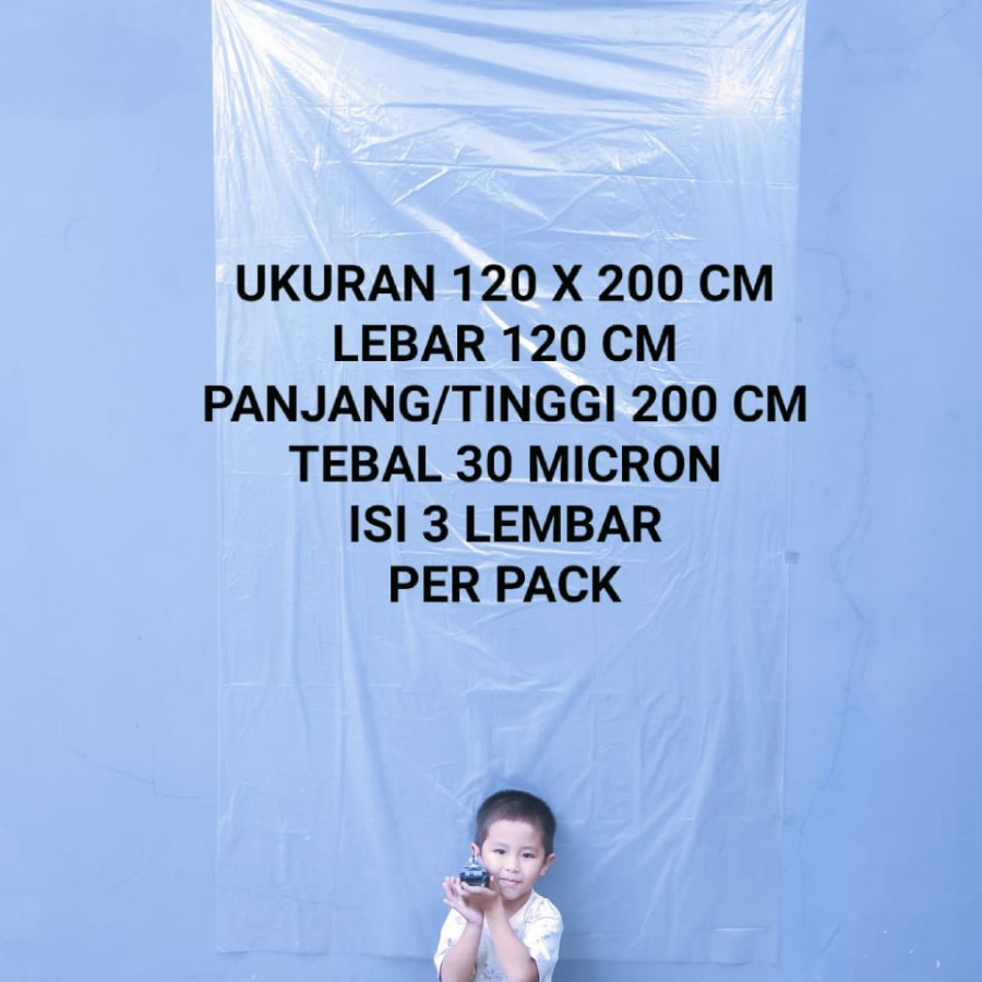 Kantong Plastik Pembungkus  PE NON RECYCLE Boneka Jumbo Sofa Kasur Lipat 120 x 200 TEBAL +-30 MICRON (3 lembar)