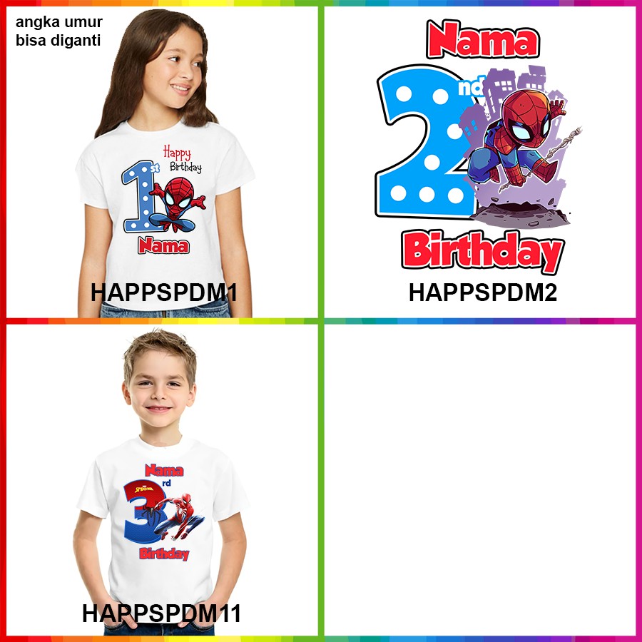 [FREE NAMA!!] Kaos Baju COUPLE  ANAK DAN DEWASA SPIDERMAN BANYAK MOTIF