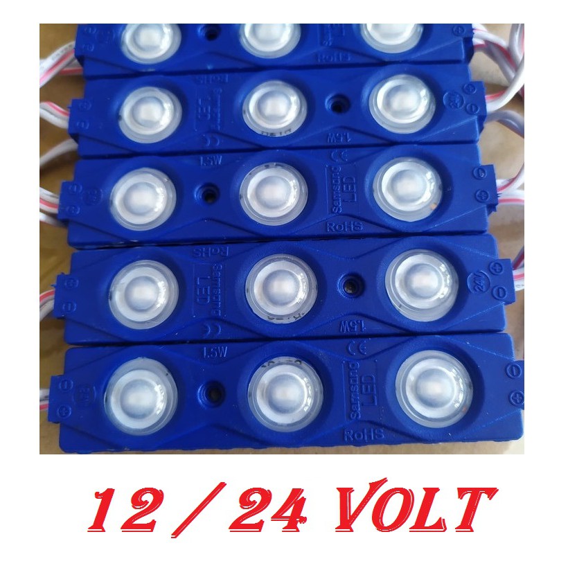 LAMPU LED MODUL 3 MATA SMD 8218 12V dan 24V 1.5WATT WATERPROOF VARIASI ETALASE MOBIL MOTOR NEONBOX