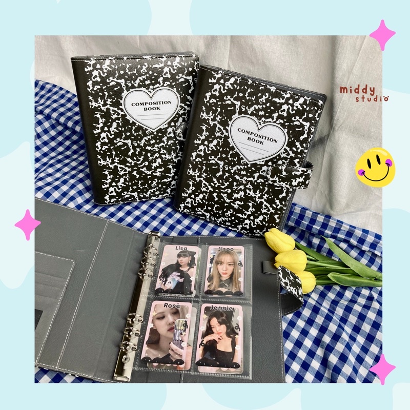 

BINDER PHOTOCARD KPOP AESTHETIC BOOK A5 6ring FREE PC SLEEVES COMPOSITION