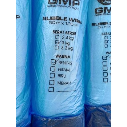 

HOT SALEBUBBLE WRAP MURAH GMP 3Kg ukuran 50m x 125m[Cargo 1 Resi 1 Roll]