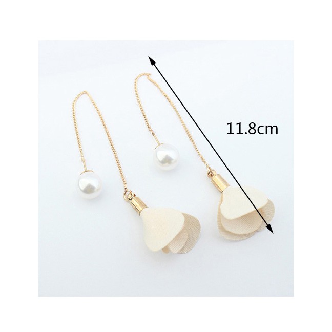 LRC Anting Tusuk Elegant Flower&amp;pearl Decorated Color Matching Simple Y5754X