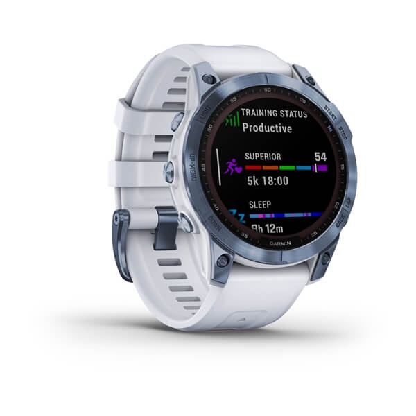 Garmin Fenix 7 Sapphire Solar - Mineral Blue Titanium Garansi Resmi TAm 2 Tahun