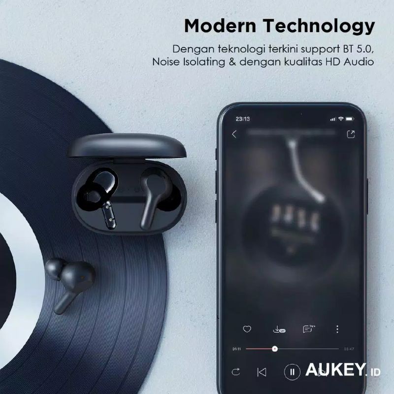 Aukey EP-T25 TWS Bluetooth/Headset High Fidelity Audio Original Garansi Resmi Aukey