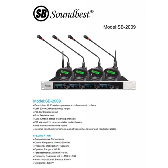 Mic Podium wireless/Mic meja podium soundbest sb 2009/Sb 2009 bergaransi resmi