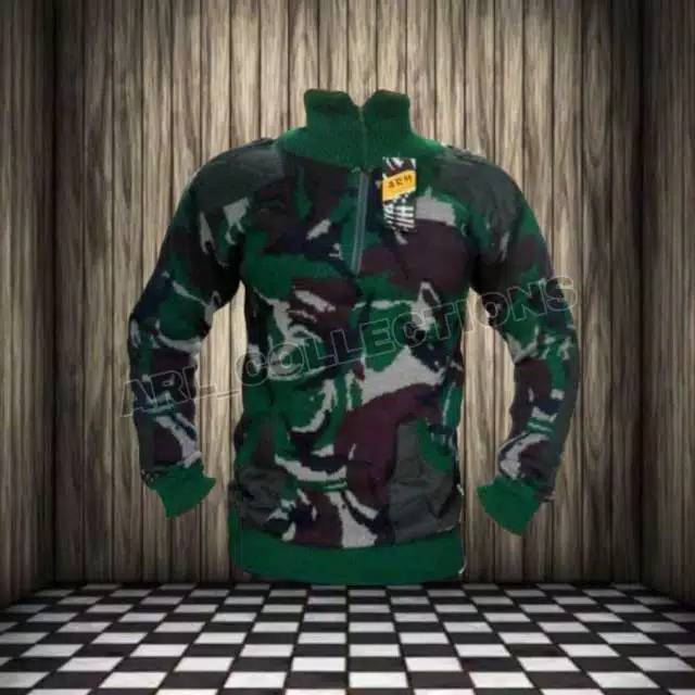 Sweater rajut loreng dewasa/sweter army loreng standar TNI/jaket sweater rajut