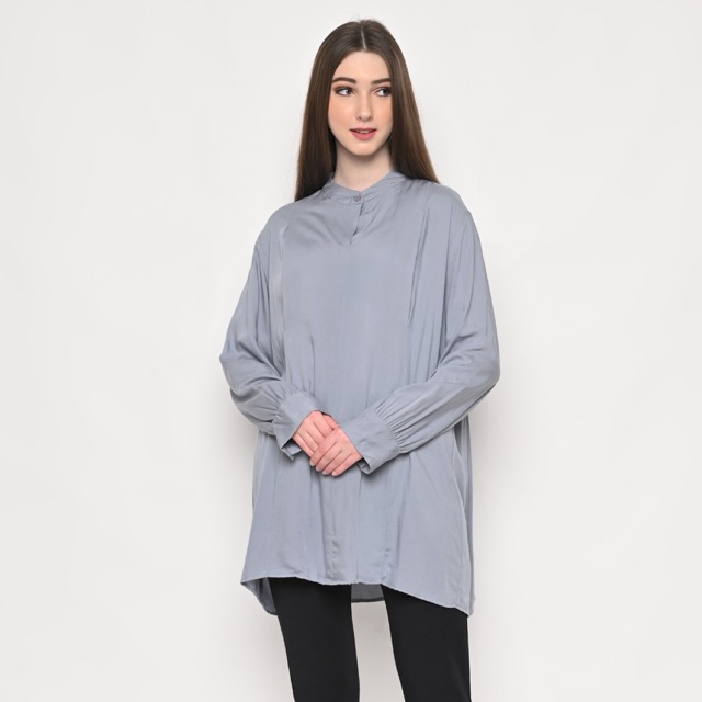 

(HANYA 9.9) MONOMOM Cindy Stell Grey - Baju Menyusui Nursing Wear Stylish Premium kaos busui