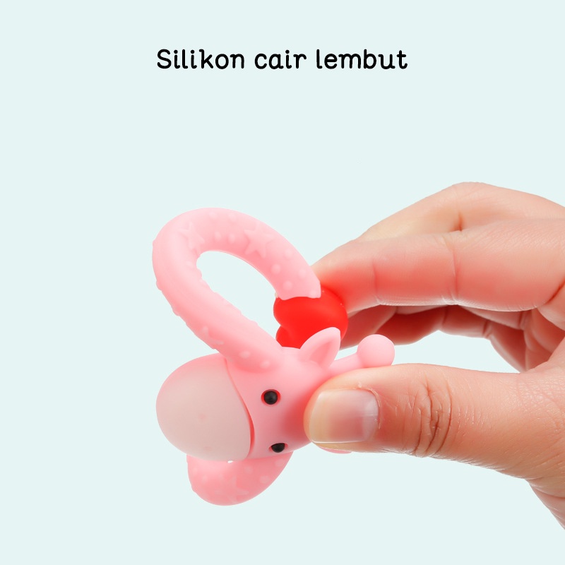 Teether bayi/Gigitan bayi model jerapah BPA Free/Teether berbentuk hati rusa  L278