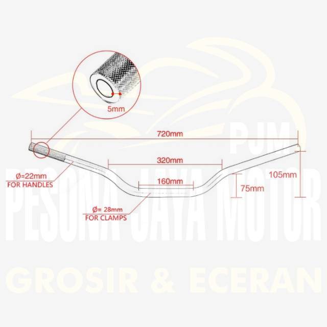 Stang Fatbar Univesal Nmax,Pcx,Adv,Klx,Crf,Vixion,,Byson,Cb150r,Versa,Megapro,Scorpio,Thunder Dll