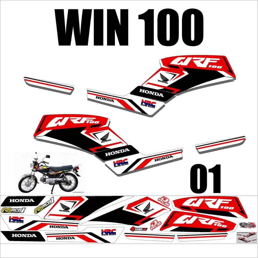 Stiker Striping Honda WIN 100 Keren – Sticker Lis Variasi Motor WIN Murah Desain DS WIN - 1