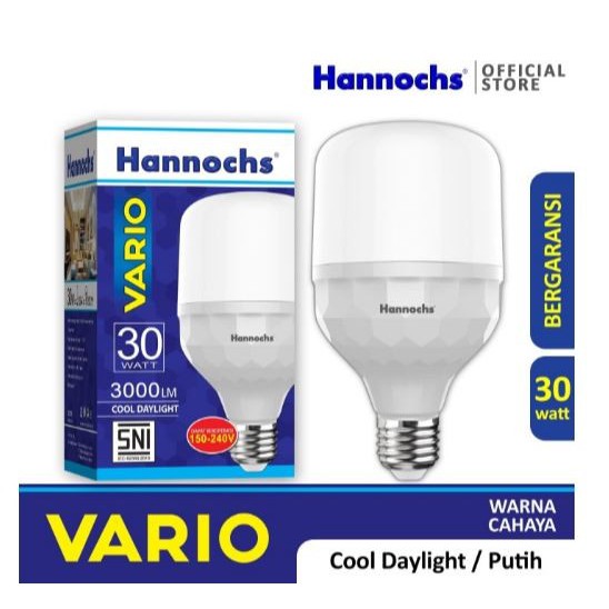 [GARANSI 1THN] Hannochs LED Vario 22W/30W/32W | Garansi 1 Tahun Cahaya Putih Cool Daylight, Desain Elegan dengan Frosted Cover, Ideal untuk Fitting Terbuka, Umur Panjang
