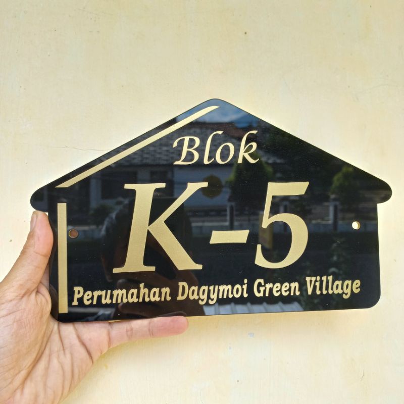 MURAH MERIAH !! PAPAN NOMOR RUMAH 25 x 15 cm / BAHAN ACRYLIC / LASER CUTTING