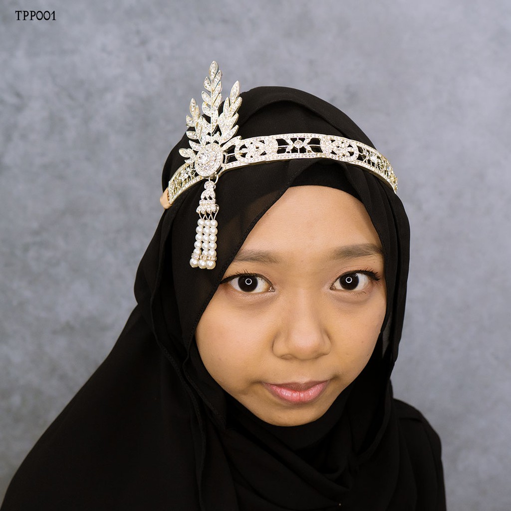 [READY STOCK] HEADPIECE SET TIARA HIJAB BRIDAL PESTA FASHION WANITA TPP001