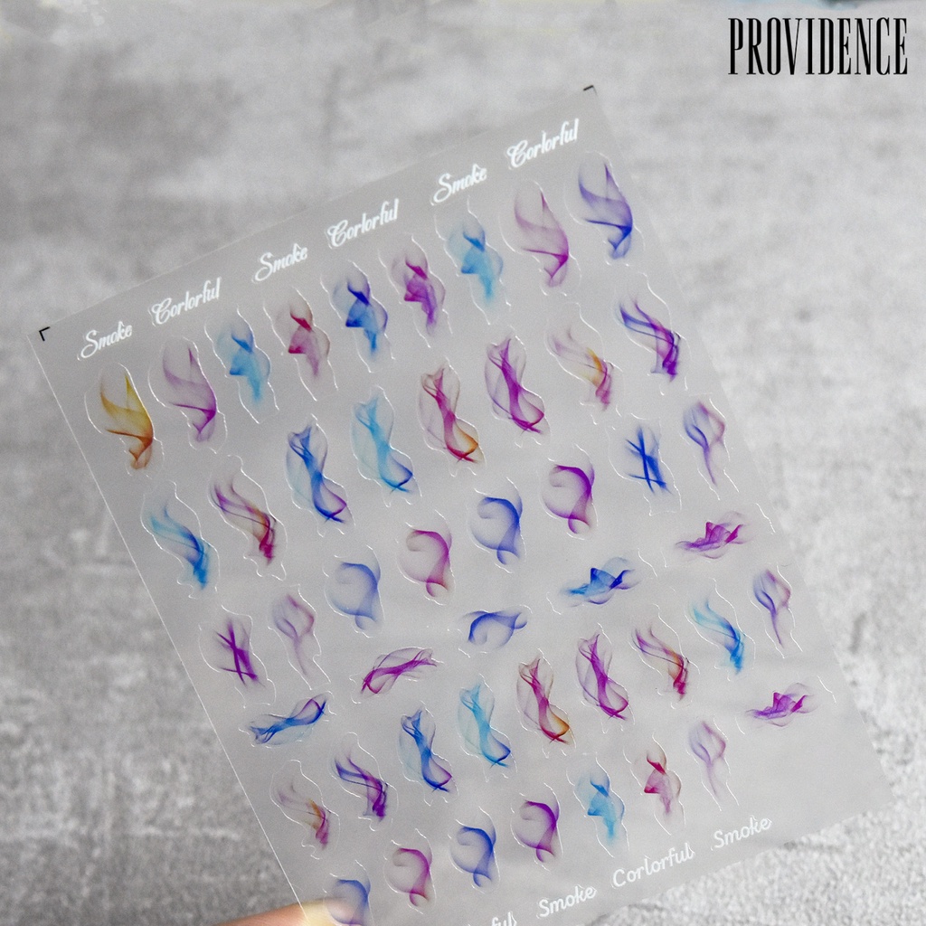 Stiker Kuku Motif Kreatif Ultra Tipis Dapat Dilepas Warna Cerah Dengan Perekat Untuk Manicure