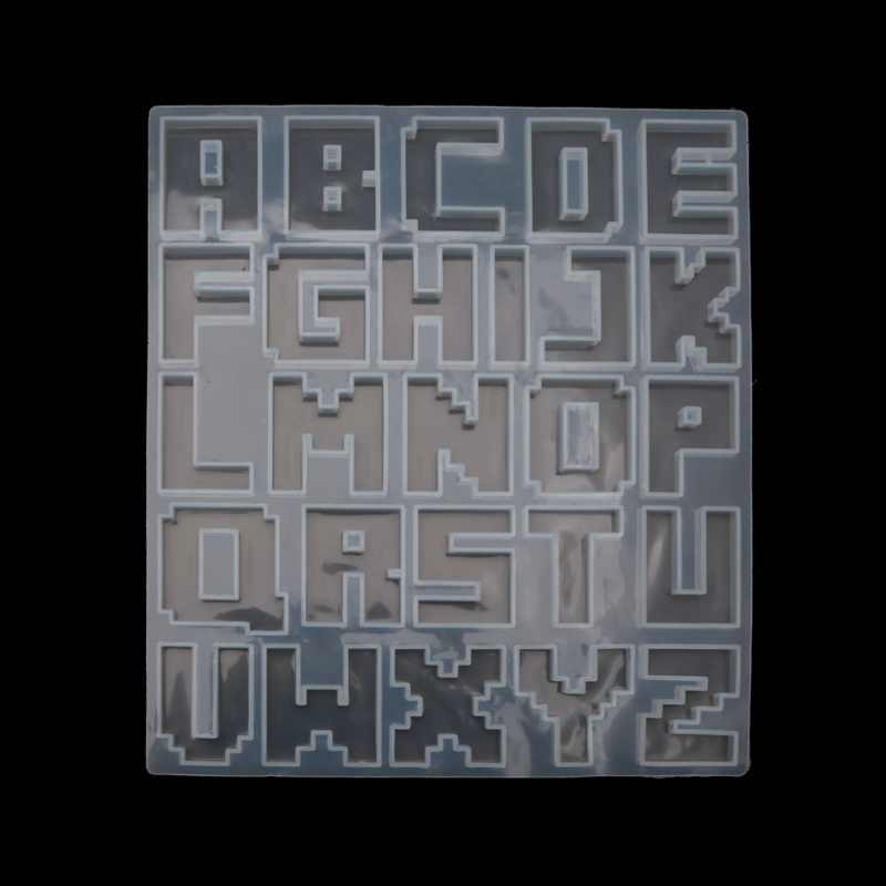 SIY  Pixel Letters Epoxy Resin Casting Mold Alphabet Keychain Pendant Alphabet UV Resin Silicone Mold Jewelry Making Tools