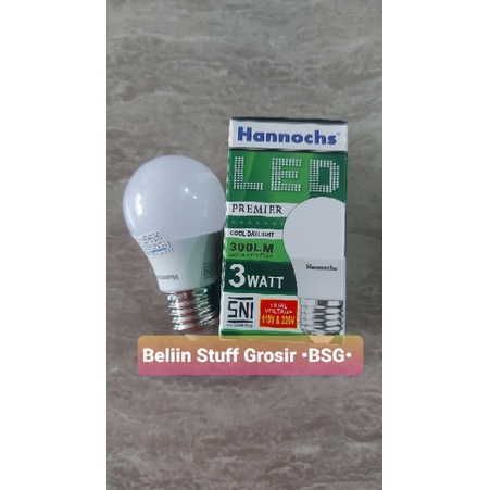 Lampu LED Hannochs PREMIER Hemat Energi 3 Watt, 5 Watt, 7 Watt, 9 Watt,12 Watt,15 Watt-Cahaya Putih