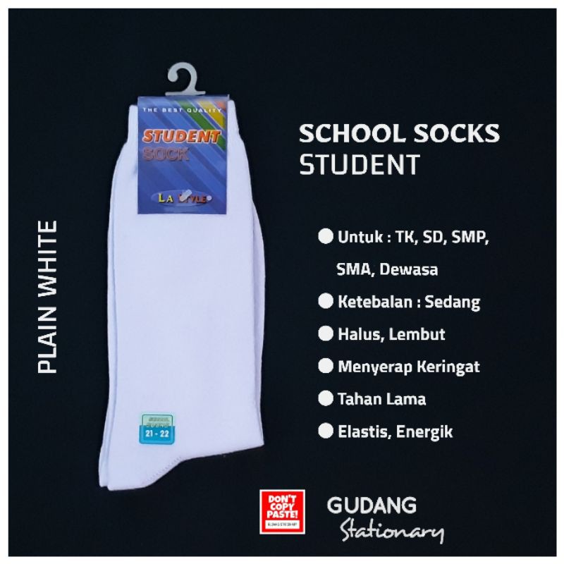 Kaos Kaki Anak Student Putih LA STYLE