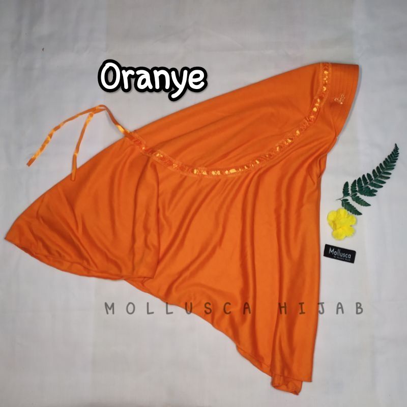 mollusca jilbab kerudung hijab bergo anak sekolah tk sd paud smp sma dewasa warna oranye orange oren