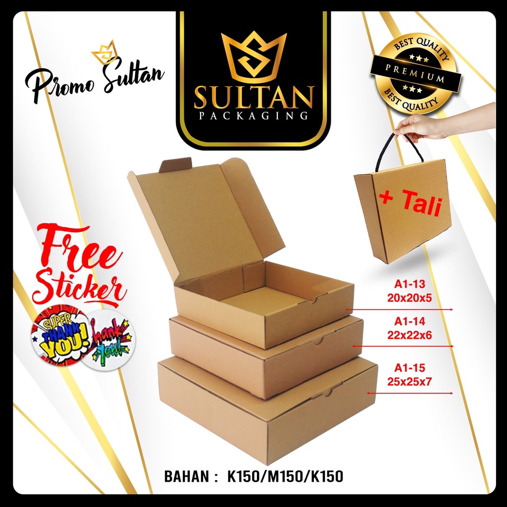 

Cake Box - Pizza Box - Kotak Makanan Coklat Polos Murah - A1