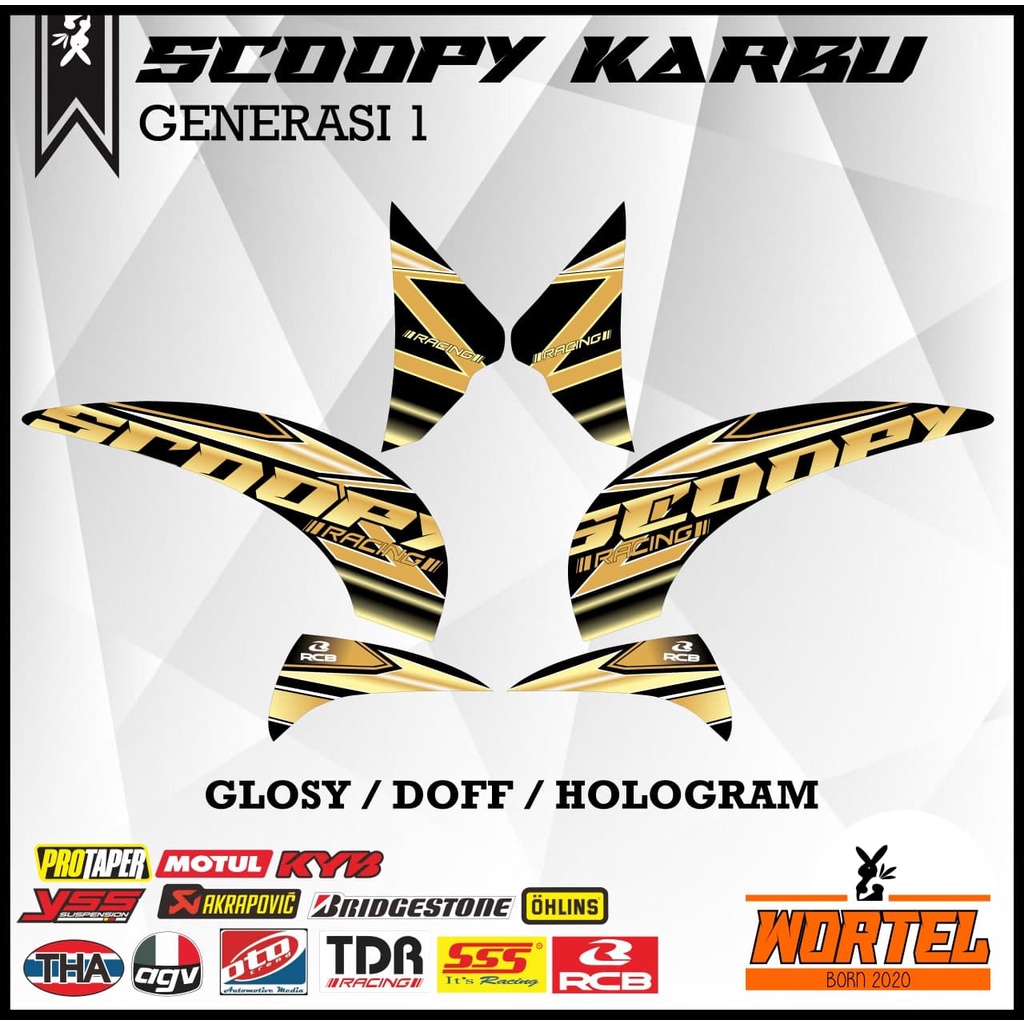 Striping Scoopy-Sticker Lis Decal Motor Scoopy Karbu Racing Keren