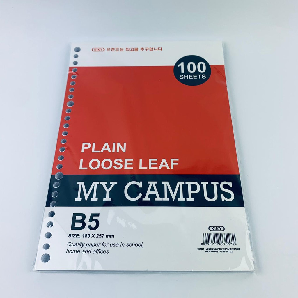 Isi binder 100 sheets / B5 / My campus / Kiky