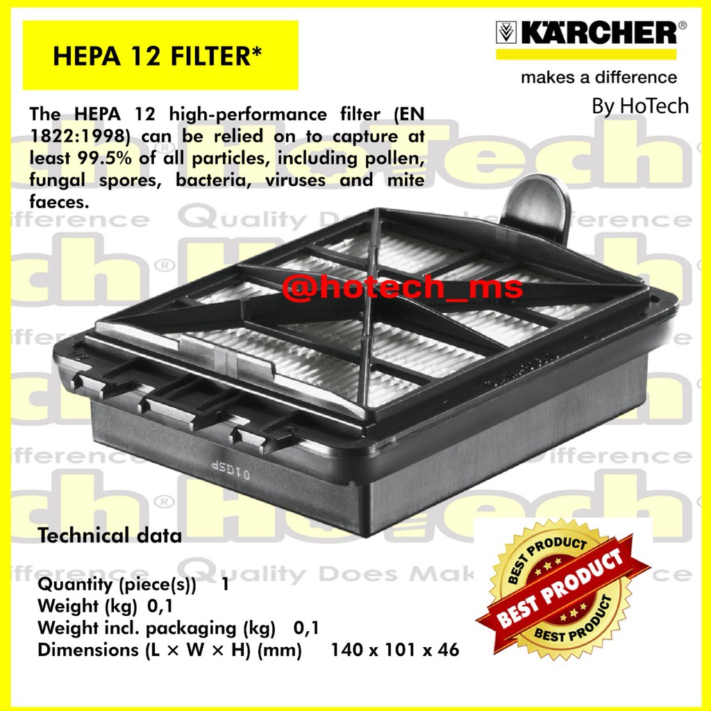 KARCHER HEPA 12 FILTER | Hepa Filter | Hepa 12 Filter For VC Series