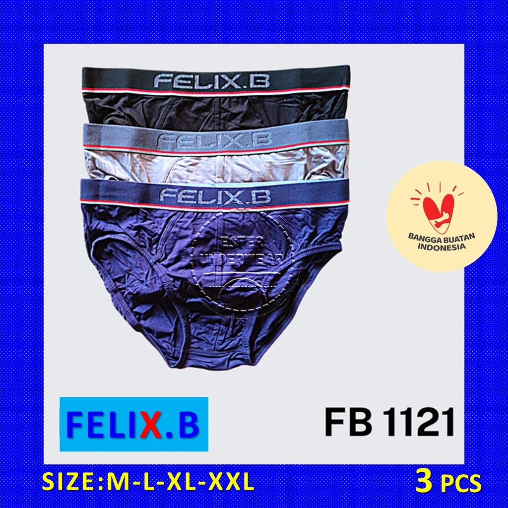 CELANA DALAM PRIA FELIX.B FB 1121 ISI 3 PCS | VISCOCSE SPANDEX