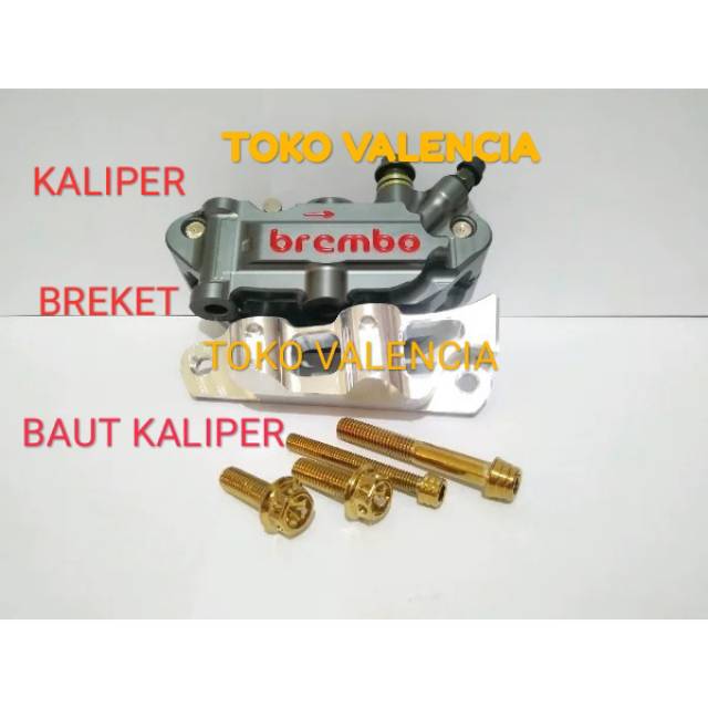 KALIPER MONOBLOK BREMBO NISSIN PLUS BAUT PROBOLT PLUS BREKET BEAT SCOOPY VARIO MIO JUPITER NEW