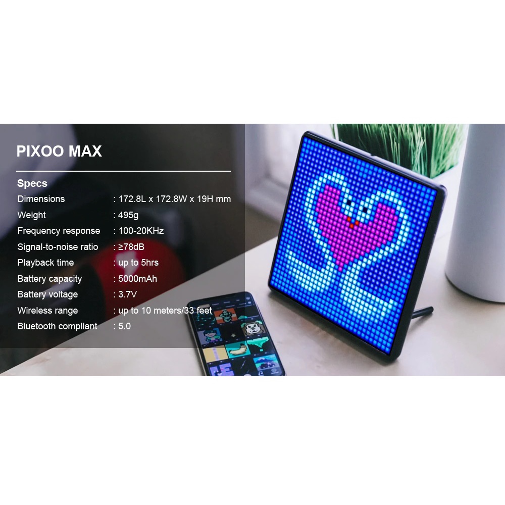 DIVOOM PIXOO MAX - DIY Pixel Art Photo Frame LED Display App Control