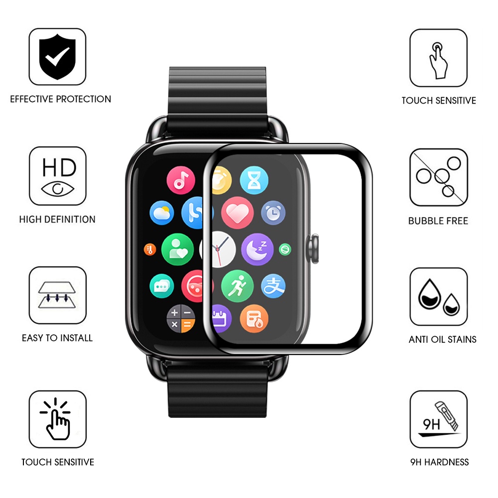 1 / 2 Pcs Pelindung Layar Smartwatch Haylou RS4 / RS4 PLUS 20D Full Cover Anti Sidik Jari