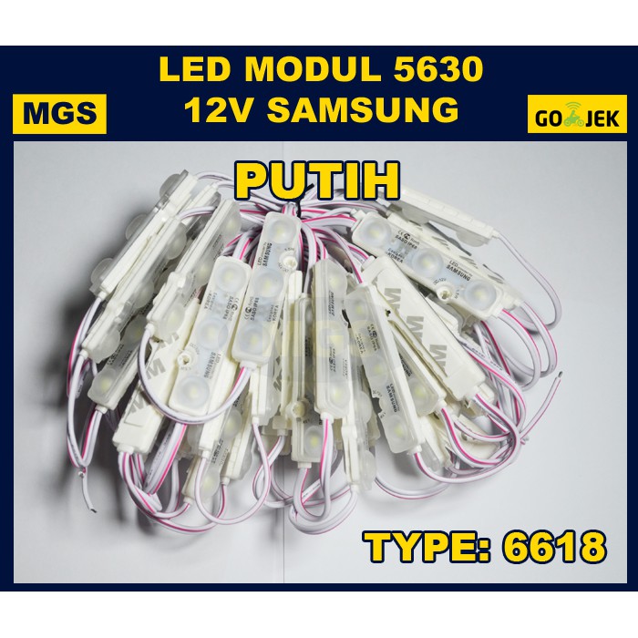 100Pcs Modul 3 LED Type 6618 12V - Putih