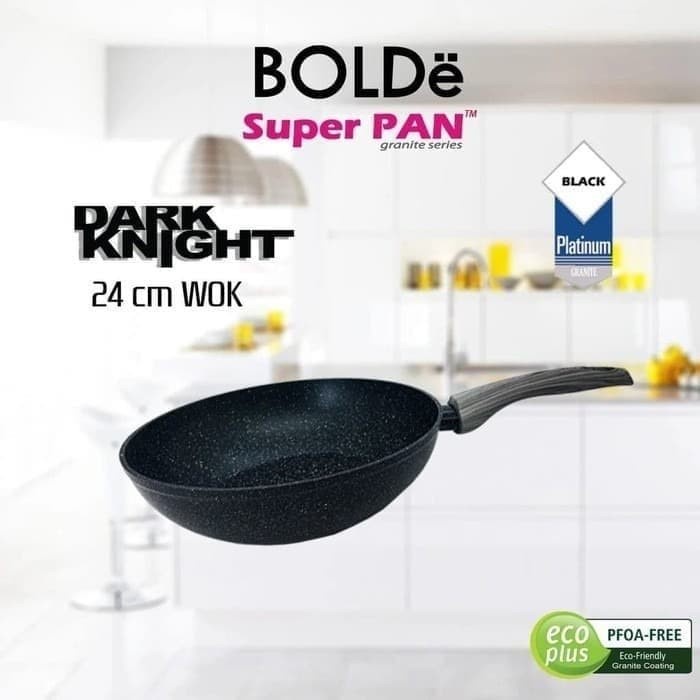 BOLDe Super Pan Wok Pan Black 24cm - Teflon Granite Anti Lengket 24cm