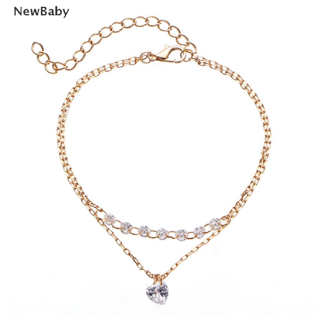 Newbaby Gelang Tangan Rantai Aksen Infinityhatiberlian Imitasi Untuk Hadiah Perhiasan Wanita