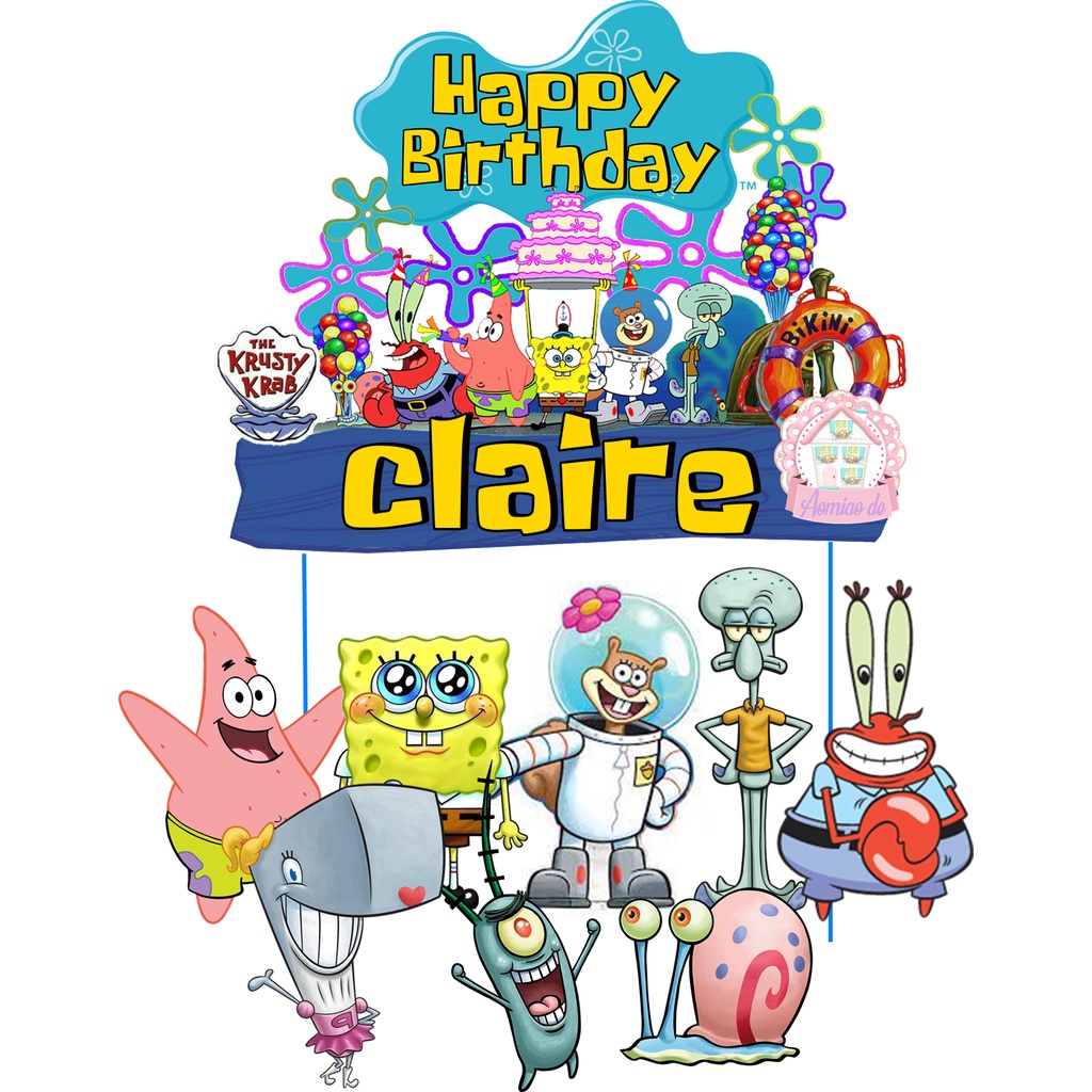 Spongebob cake topper
