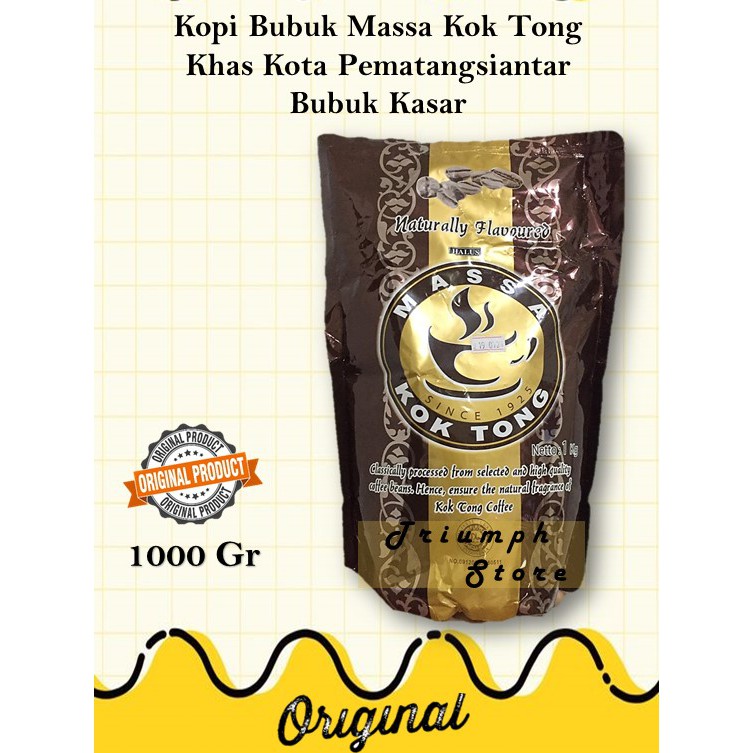 

Bubuk Kopi Massa Kok tong 1000 gr Kasar khas pematang siantar / Kopi nusantara