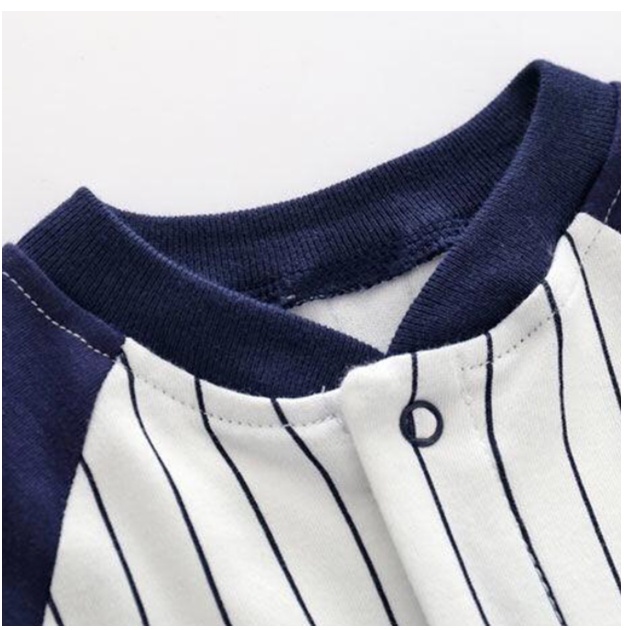 BAJU BAYI IMPORT KOREA JUMPSUIT BAYI MOTIF BASEBALL BOSTON | baju bayi laki laki