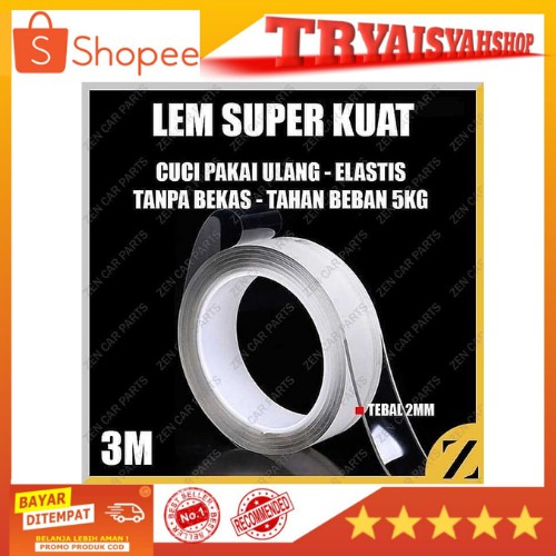 

NANO MAGIC TAPE TRANSPARANT WASHABLE REUSE UVY GRIP ISOLASI 3 CM X 3 M