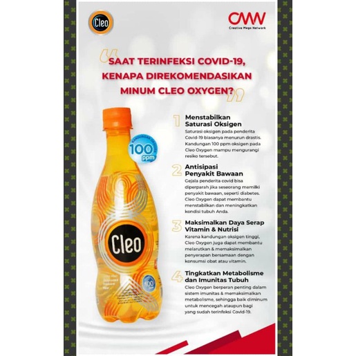 

Cleo Oxygenated Water Minuman Oksigen Oxy 1dus