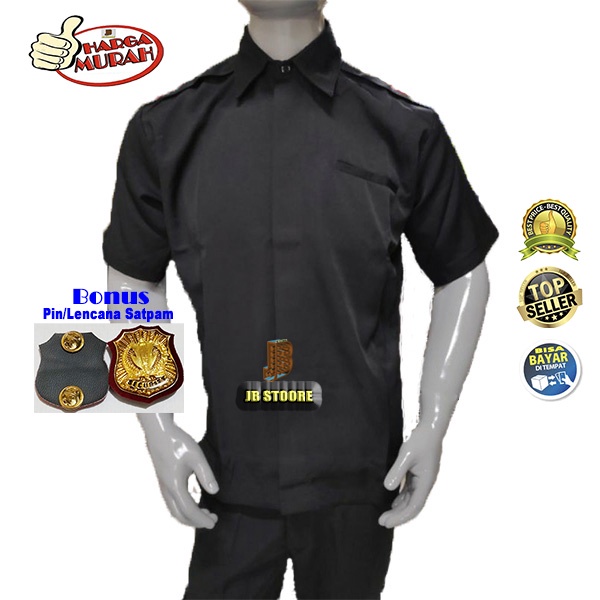 BAJU SAFARI SECURITY SATPAM EXCLUSIVE LENGAN PENDEK MODEL STELAN BAJU+CELANA Kancing Tertutup Murah