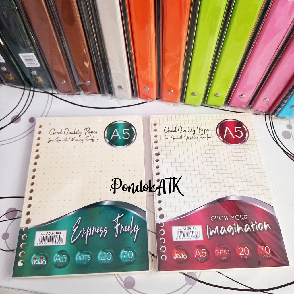 

Isi Binder A5 70 lembar Dots Grid Kertas Binder Titik Kotak Loose Leaf Murah