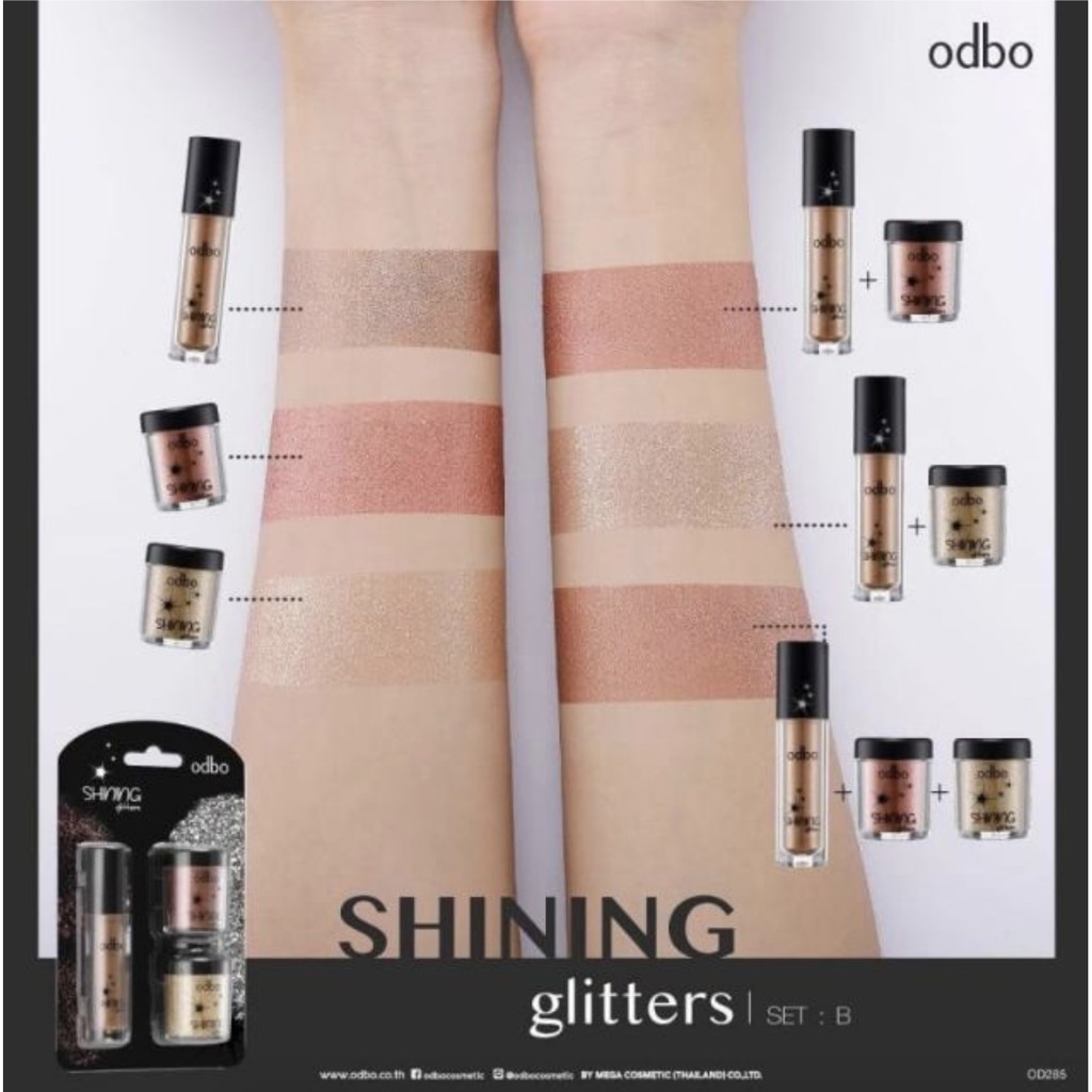 ODBO Shining Glitters Loose Eyeshadow #OD285 Thailand / Metalic Glitter Satin / Eye Shadow Tabur