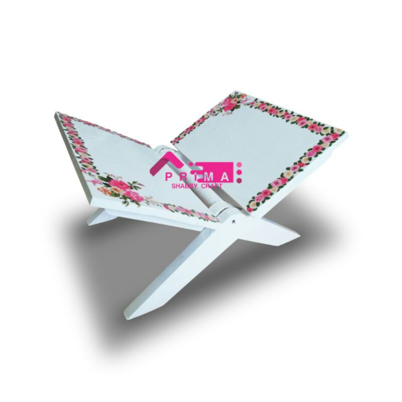 Rekal Stand Stan Penyangga Meja Al - Qur'an Anak Dewasa Shabby Hiasan Musholla Free Custom Warna