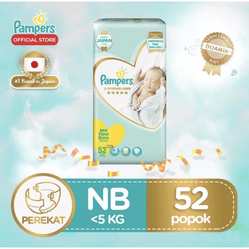 Pampers NEWBORN NB 52 perekat READY