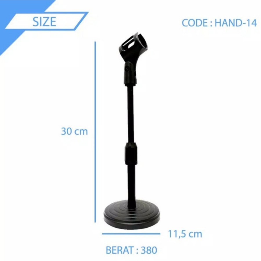 Stand Microphone Meja - Stand Mic Holder Adjustable Podium Video  - BUAT MICROPHONE [pm]