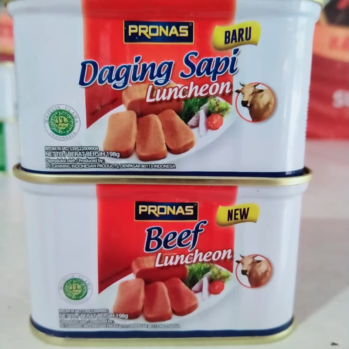 

Pronas Beef Luncheon / Pronas Luncheon daging sapi 198 gr - Kornet Sapi - Daging Kaleng Siap Saji