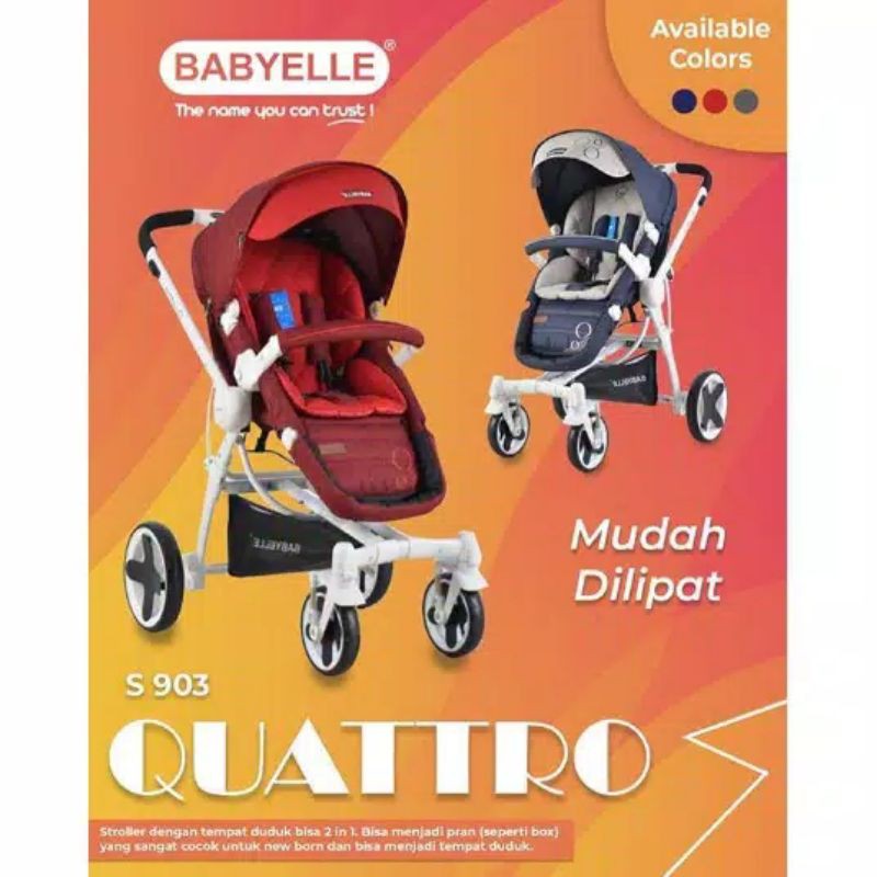 Kereta Dorong Bayi Stroller Babyelle Quattro