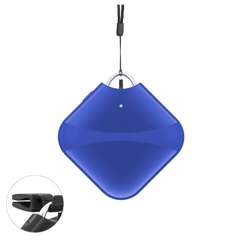 Personal Wearable Air Purifier Necklace Mini Portable Air Freshner Ionizer Negative Ion Low Noise for Adults Kids-biru