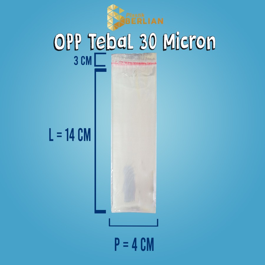 

4 x 14 cm Plastik OPP TEBAL 30 MICRON (100 lbr)