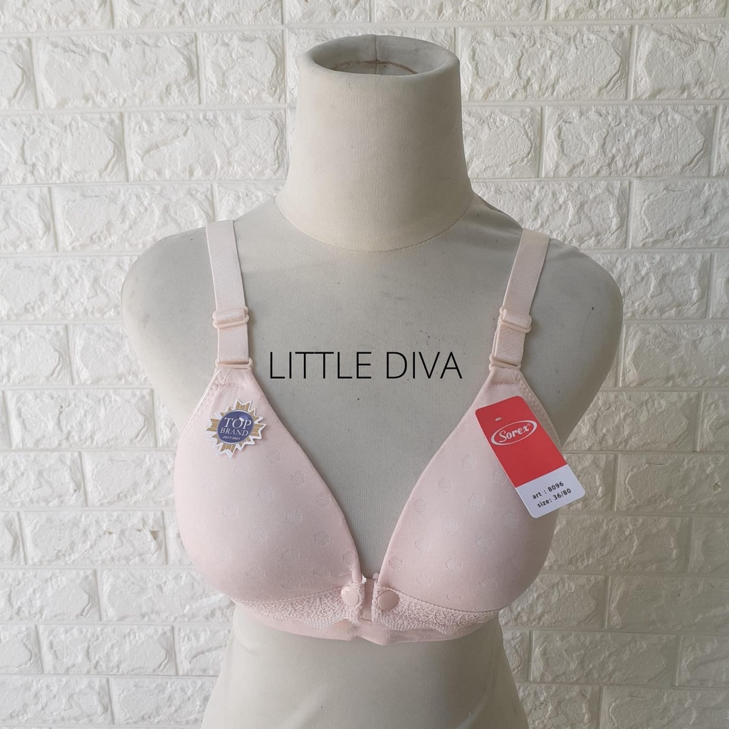 BH MENYUSUI Sorex 8096 NURSING BRA - BH menyusui buka depan sz 36 38 40 42 4 kait renda BTK beha bra