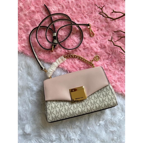 MK lita small crossbody sign vanilla pink blush